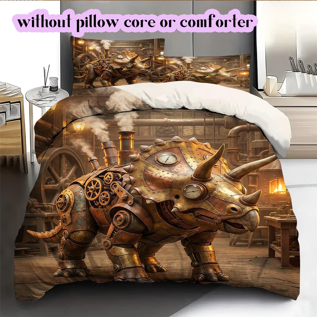 Medieval MachineryPattern Bedding Quilt Set Quilt Cover Pillowcase Home Decoration Birthday Gift (1 * duvet cover + 2 * pillowcase, without core)