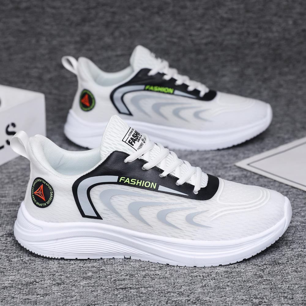 

Sneakers spring breathable Korean version of fly-woven mesh shoes foreign trade tide with soft soles showing height running shoes men 44