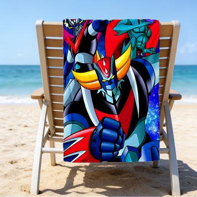1pc UFO Robot Grendizer7 Beach Towel, Beach and Seaside Swimming Pool Equipment, Fashion Pattern, Rectangular, Travel Essentials