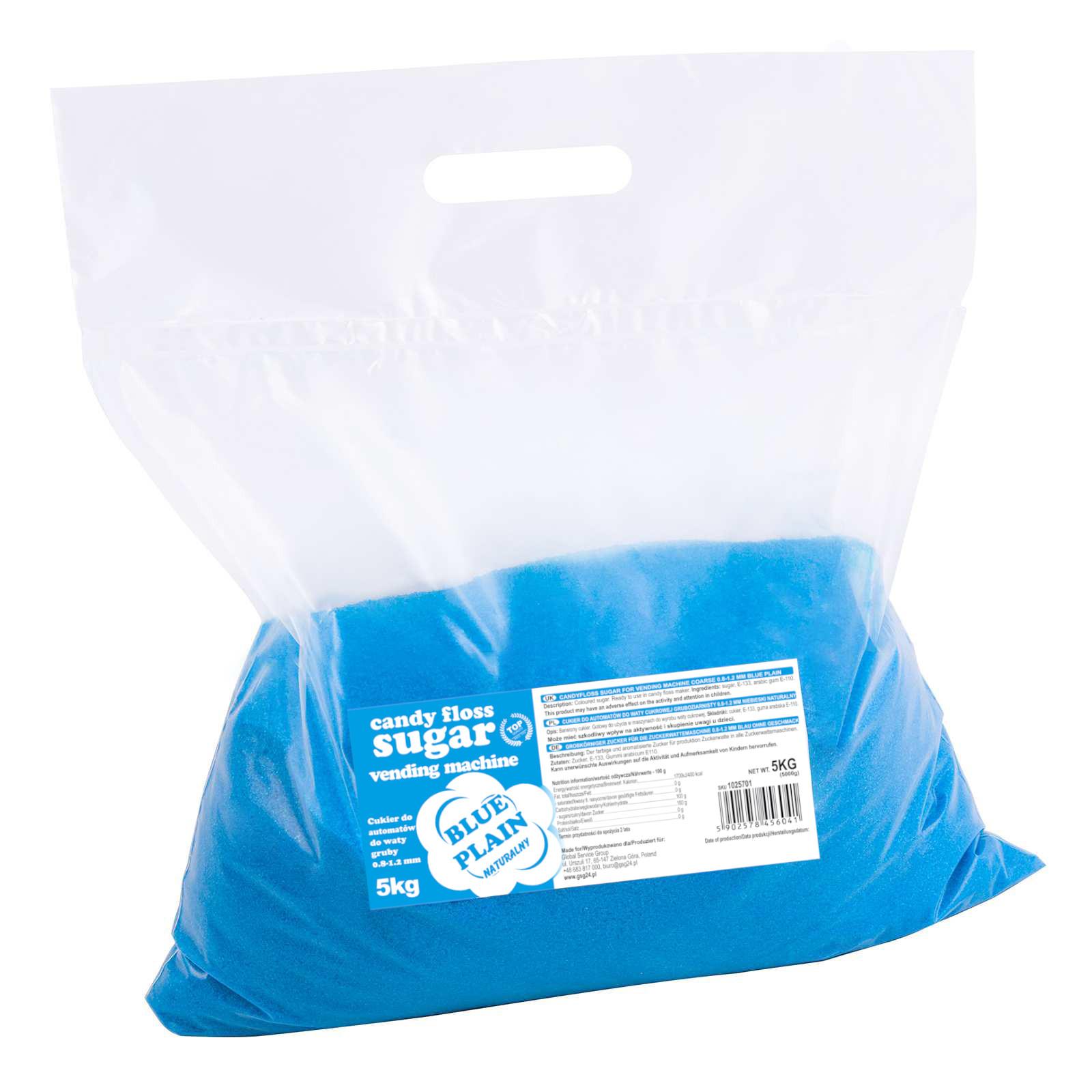 Zucchero per macchina dello zucchero filato, granulazione 0812 mm, gusto naturale, BLU, 5 kg
