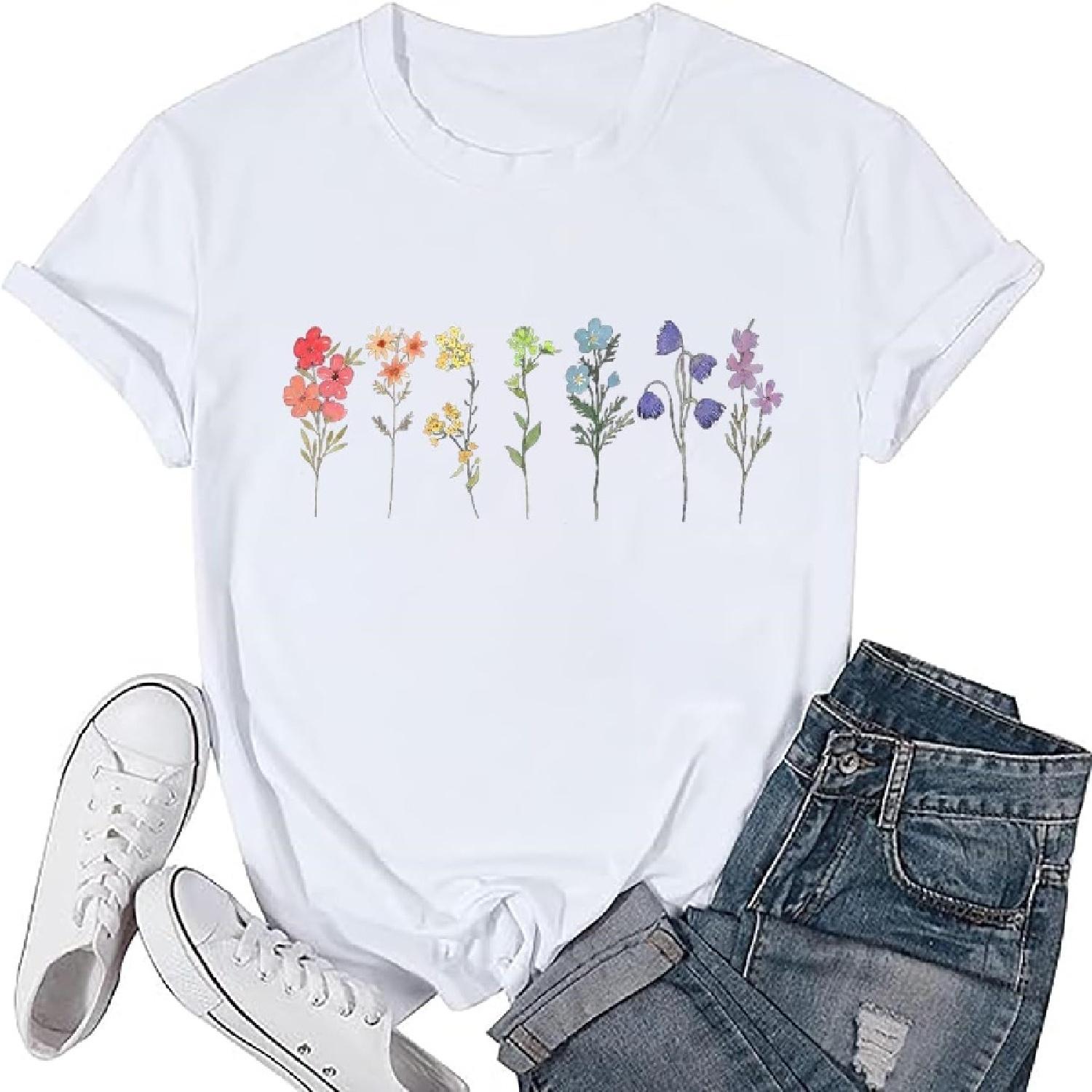 

Wildflower Gay Pride Shirt Women Rainbow Floral Graphic Tee LGBT Equality Tshirt Summer Gay Lesbian Casual Loose Tops XXXXXL білий