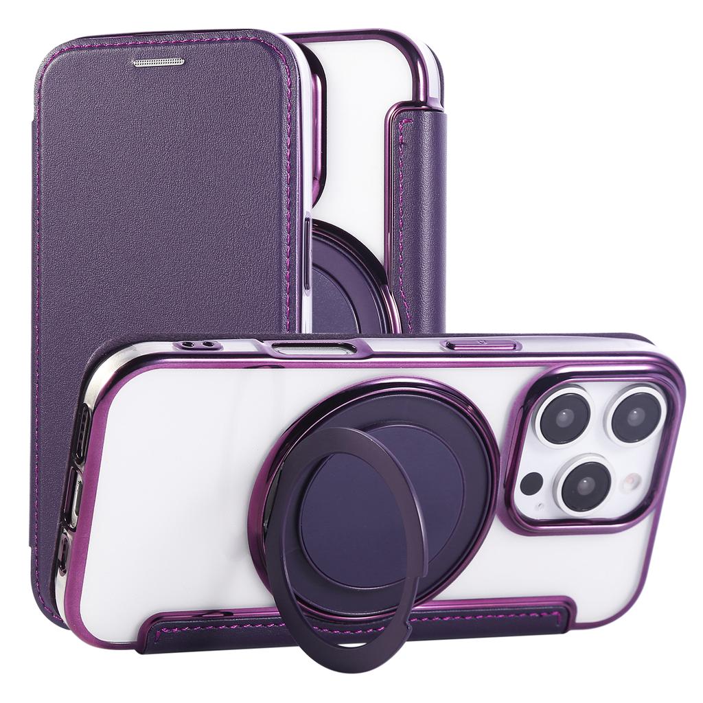 Cards Bag Wallet Leather Case for iPhone 16 Pro Max 15 Plus 14 13 12 for Magsafe Magnetic 360 Rotating Kickstand Flip Book Cover