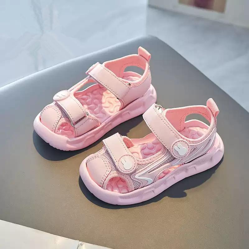 Girls' Baotou Sandals Summer New Children's Sandals Non-slip Medium and Older Children's Little Girls Soft-soled Beach Shoes