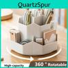 Holder Capacity Pen Large 360°rotatable Desk Pencil Storage Box 9grid Stationery Organizer School