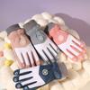 Winter Warm Gloves for Boys and Girls Thickened with Round Logo Pattern  Waterproof Outdoor Anti Slip and Fleece Cycling Gloves