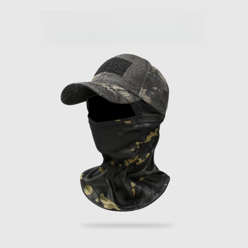 Camouflage baseball cap mask set tactical outdoor hiking, mountain climbing, fishing, sun protection, duckbill cap