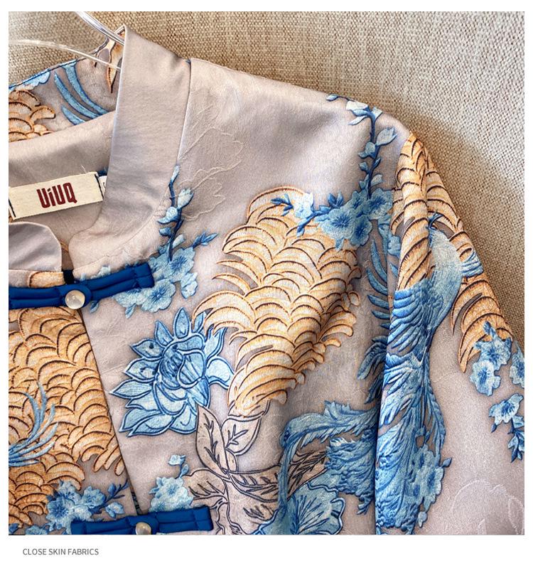 Silk Jacquard Satin Plus Size Oriental Vintage Jacket