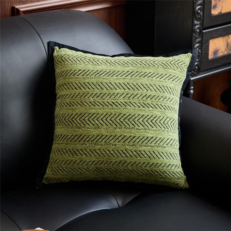 Chenille Pillow Cover, Vintage Art Sofa Cushion Cover, Herringbone Textured Decorative Throw Pillow Cover For Living Room