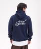 Hand Lettering Oversized Wide Shoulder Hoodie_Navy
