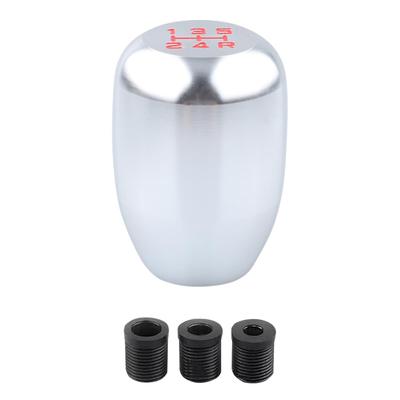 Shift Knob MT [5 Speed / 6 Speed] Car Manual Shift Knob Aluminum with Conversion Adapter (5 Speed, Silver)