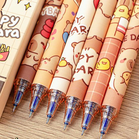 6 Stück Weihnachten Radierbare Gelstifte 0,5 mm Einziehbar Blaue Tinte Stifte mit Radiergummis Festliche Schulbürobedarf