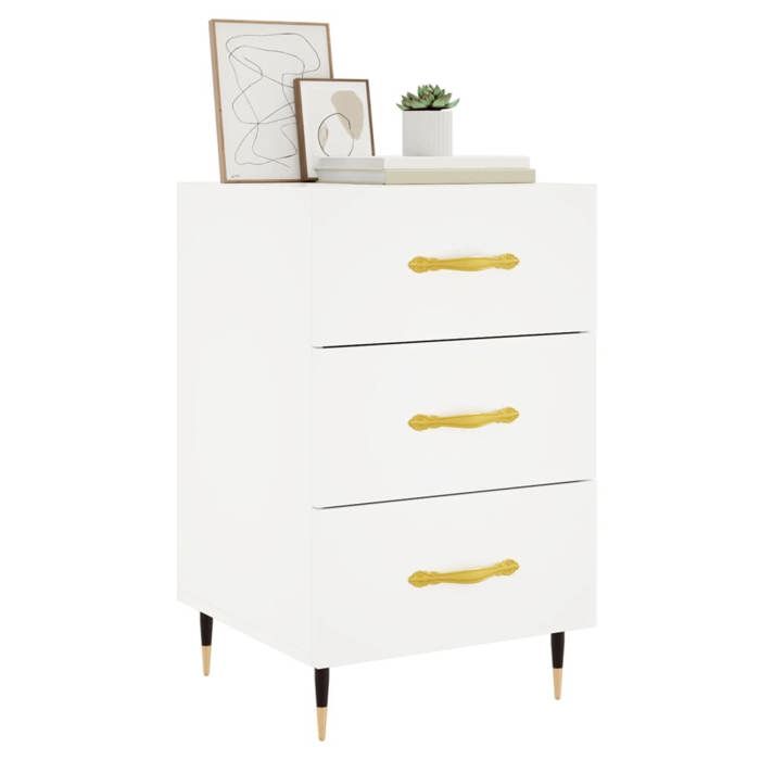 Exclusive House - White Bedside Table 40x40x66 Cm Engineered Wood