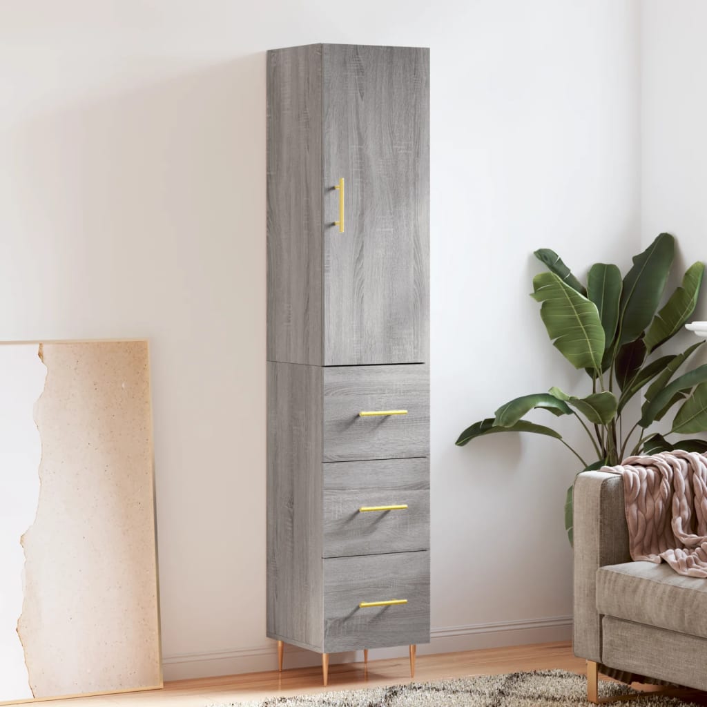 Highboard Gray Sonoma 34.5 x 34 x 180 cm Particleboard