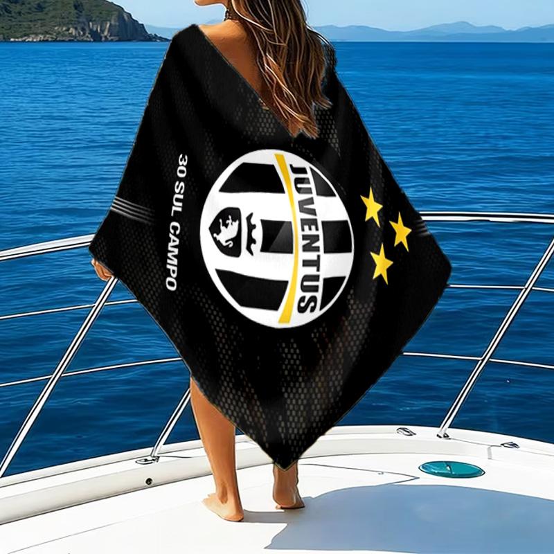 Strandtuch mit Aufdruck des Fußballmannschaftswappens, superweiche Mikrofaser, perfektes Geschenk zum Geburtstag, für Pool, Strand, Reisen, für Familie und Freunde