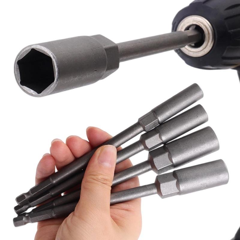 8/10/12/14mm Electric Drill Sockets Hex Head Bolt Nut Driver Bit Impact Drill Bits Adapter Wrench Extension Rods Repair Tools