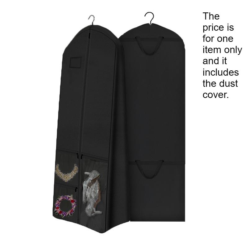 

1pcs Non-Woven Wedding Dress Suit Garment Bag Dustproof Moisture-Proof Storage Bag with Handle for Gown Dress Cover 60 180cm чёрный