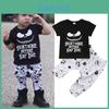 Adorabile Set T-shirt in Cotone a Strisce e Pantaloni Lunghi per Bambino/Bambina di Halloween