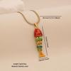 3D Vivid Carp Tropical Fish Pendant Necklace Colorful Stainless Steel Chain