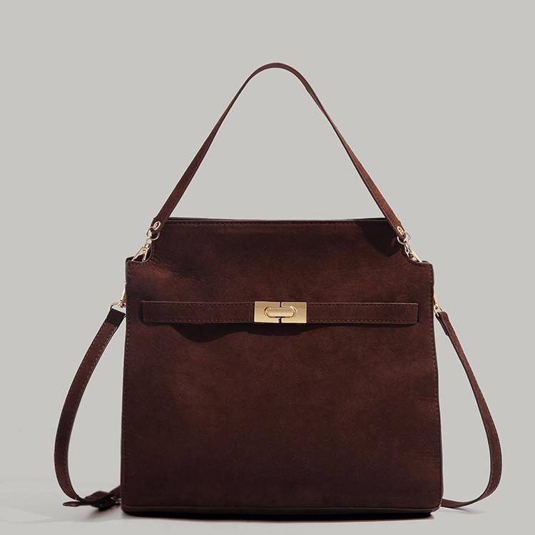 2024 New Autumn and Winter Niche High-Grade Retro Frosted Handbag Women's Large Capacity Commuter Shoulder Messenger Bag