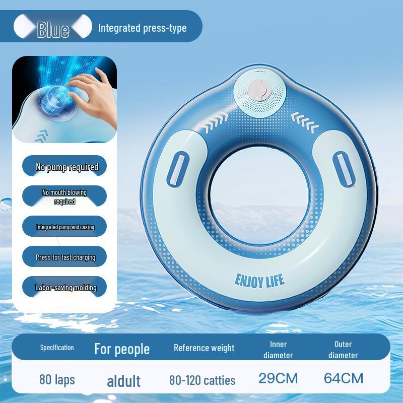 Thickened Portable Inflatable Swim Ring for Adults - Casual Water Sports