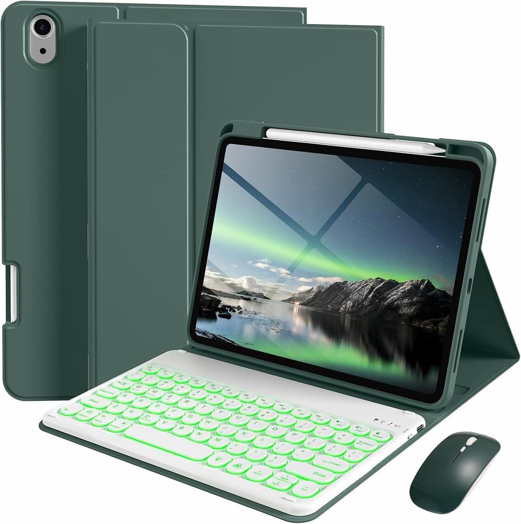 Pouzdro Xiaomi Pad 8 Pro s 7barevnou podsvícenou klávesnicí, slotem na pero a magnetickým uzávěrem