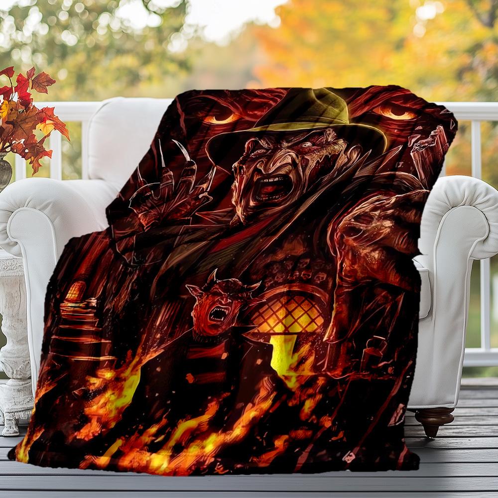1pc Freddy Krueger,Horror,Nightmare Blanket Throw Blanket,Soft Bedding Cover,Flannel Blankets, Travel,Camping,All Seasons Use 102762