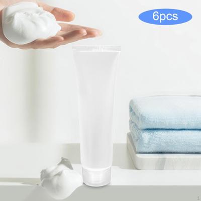6 Pieces Empty Cosmetic Tubes, Makeup Sample Soft Container Tube Bottle, Refillable Clear