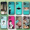 A-Audrey Hepburn Breakfast Tiffanys Phone Case For iPhone 15,14,13,12,11,Pro,X,XS,Max,XR,Plus,Mini Soft Black Cover