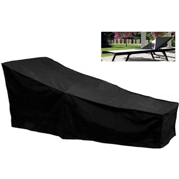 Housse de protection - Bain de Soleil - 208 x 79 x 76 cm - Noir - Résistante aux UV et à l'eau