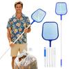 Pool Leaf Skimmer Net with 5 Section Telescopic Aluminum Pole Threaded Connection for Surface Debris Removal Lightweight Design for Easy Use