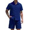 Men’s Shirt, Casual Loose-fit Short-sleeved Top and Shorts Beach Set