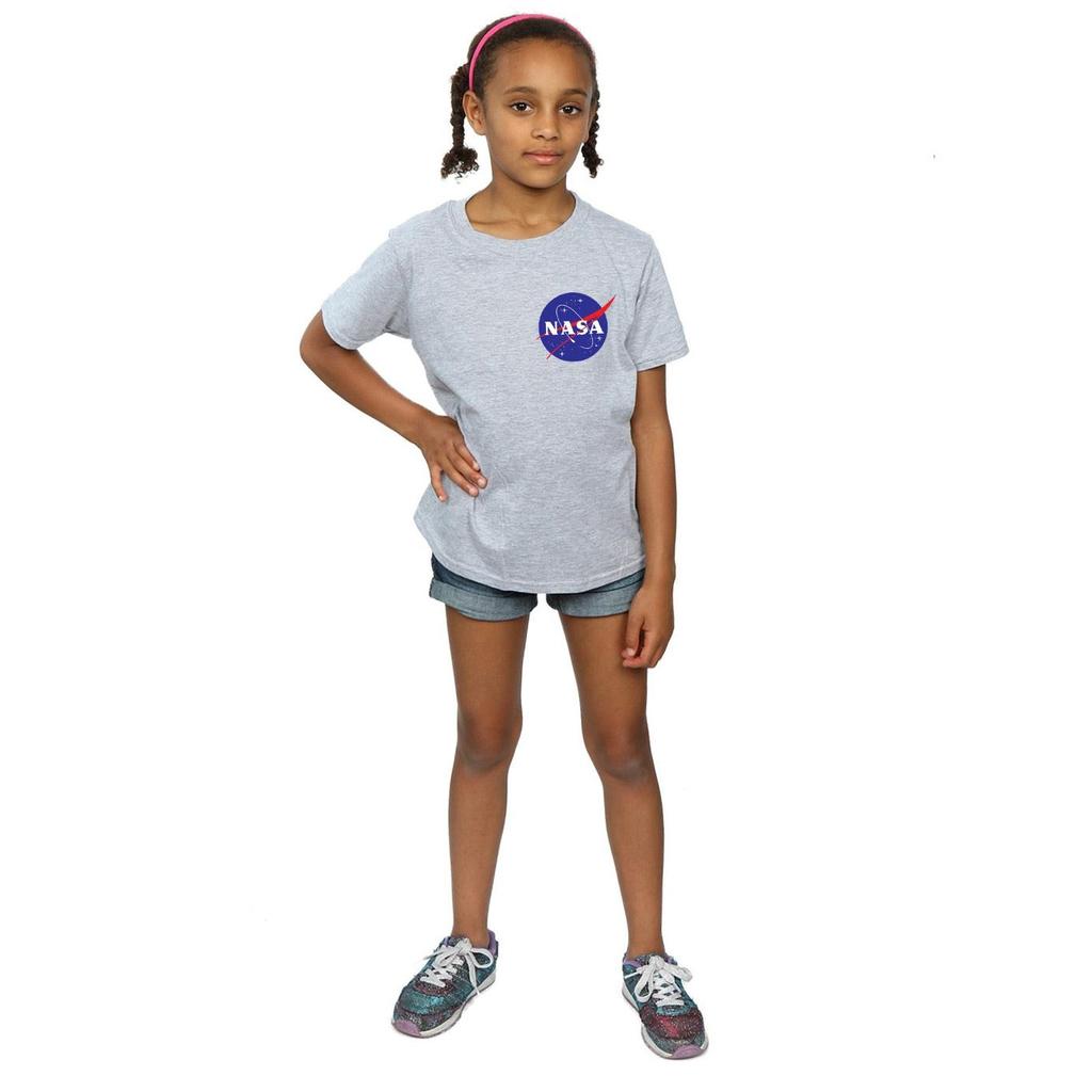 NASA Girls Classic Insignia Chest Logo Cotton T-Shirt
