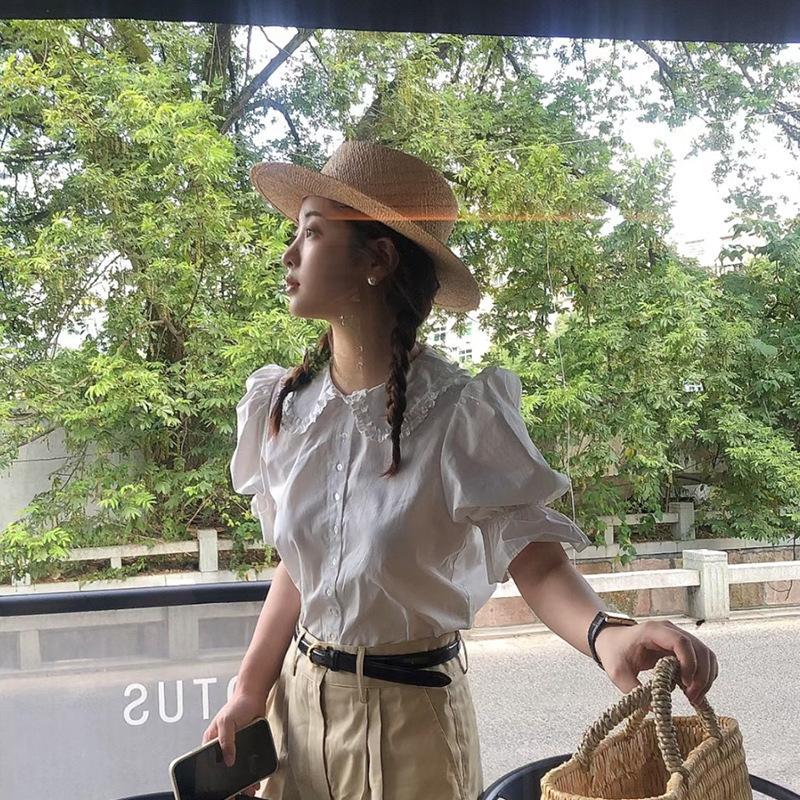 Niche Baocao Flat Edge Flat Top Straw Hat Women's Spring and Summer Travel Sunshade Sunscreen UV Ultraviolet Temperament