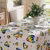 Rainbow Love Heart Dots LGBTQ Tablecloth for Table Decor Reusable Pride Day Kitchen Dining Tablecloth Holiday Party Decor