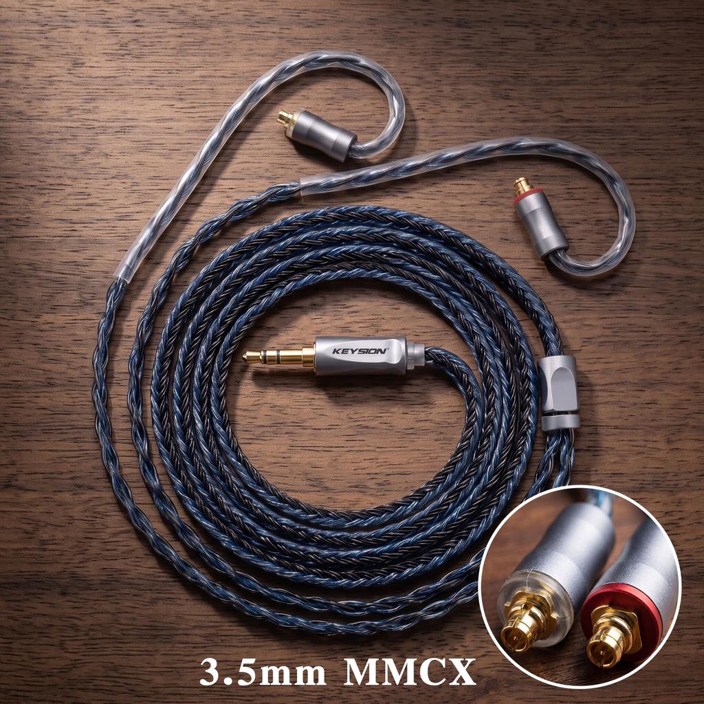 KEYSION 24 Core 5N OFC High Purity HIFI Earphone Upgrade Balance Cable 3.5/4.4mm Plug MMCX/0.78 2Pin/for TFZ IEM Headphone Cable