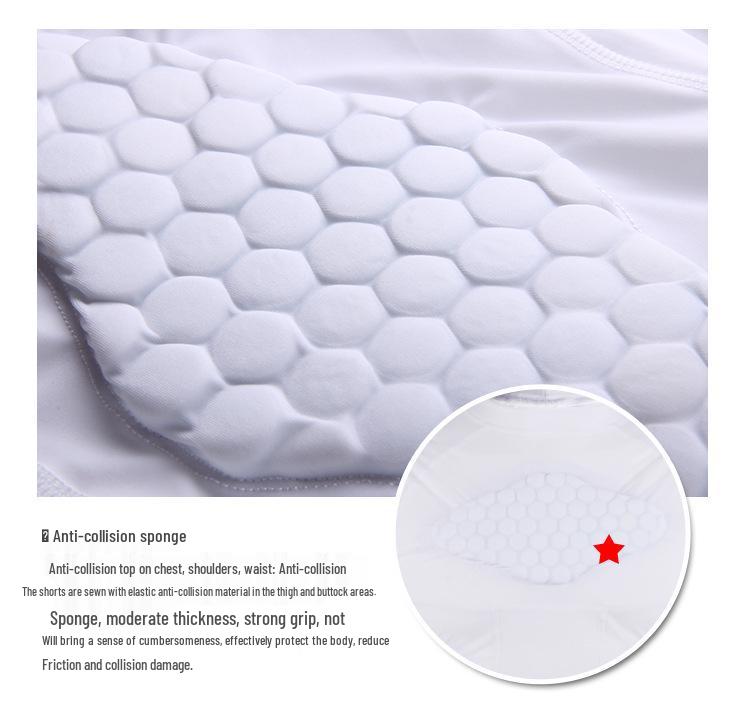 Basketball Anti-Collision Jersey & Shorts: Men's Honeycomb Compression Base Layer for Outdoor Sports