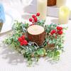 Red Fruit Candlestick Wreath Artificial Flower Eucalyptus Leaves Wreath  Christmas