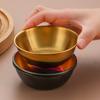 4Pcs Stainless Steel Sauce Dishes and 4Pcs Spoon for Appetizer Seasoning Serving Dishes Sets Tray Spice Plates Kitchen Tableware
