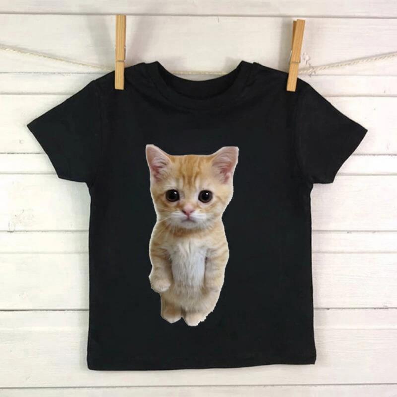 Japanese Anime Kid T Shirt Cat Kawaii Manga Children T-shirt Kids Clothes Tshirt Tops Tee Boys Girls Tee Baby Cute Y2k