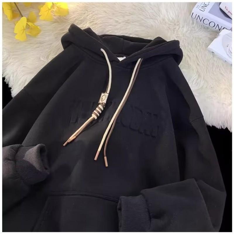 Unisex Thick Fleece-Lined Hoodie - Trendy, Heavyweight, Loose Fit for Autumn/Winter 2025 Arrival