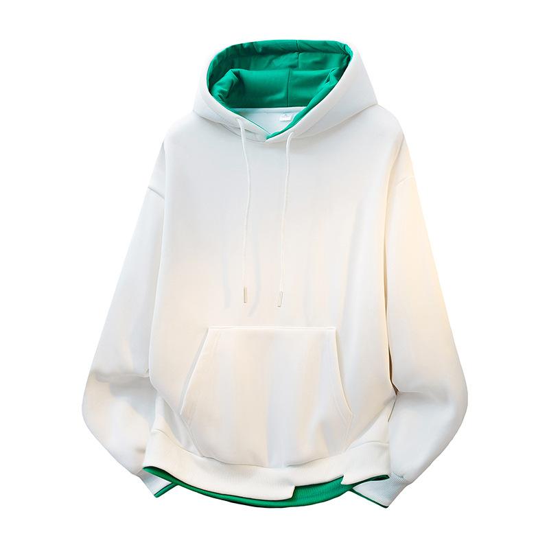 

Толстовка с капюшоном, мужской топ с длинным рукавом на весну и осень, свободная повседневная универсальная толстовка для пары XXXXL белый