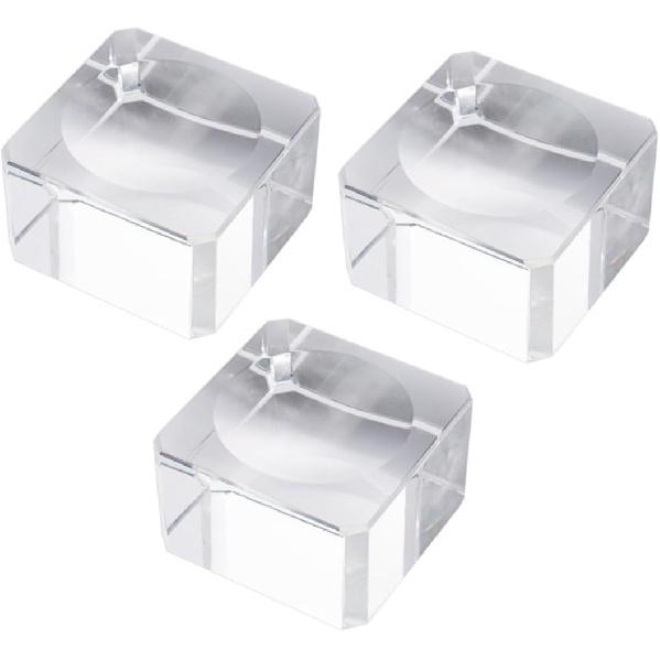 3pcs Clear Crystal Ball Stand with Concave Elegant Display Holder for Round Items for Home Office and Collectibles