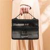 Double-Layer Nylon Mesh Travel Cosmetic Bag - Large Capacity, Transparent, Handheld Toiletry Organizer