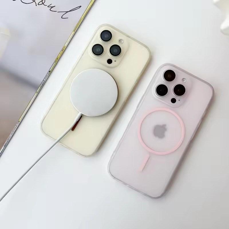 Luxury Ultra Thin Magsafe Wireless Charging Magnetic Case For iPhone 16 15 14 13 12 Pro Max Plus 16E Clear Matte Silicone Soft Cover