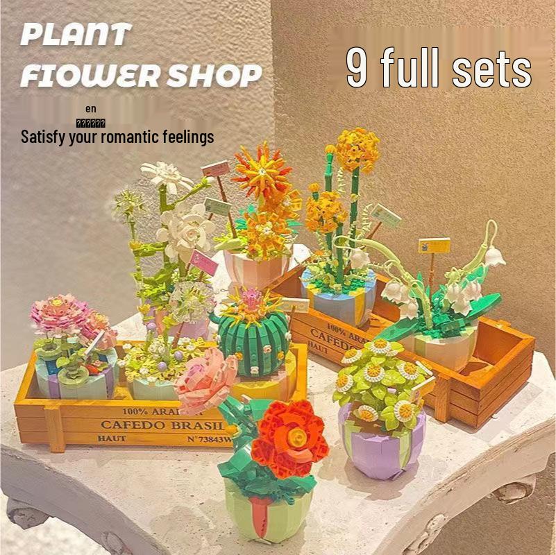 

Compatible Building Block Flower Bouquet: Artificial Potted Flower Ornaments with Lego WeDo for Imaginative Play