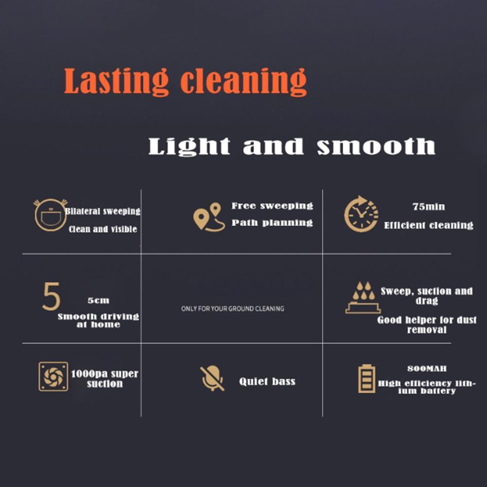 Robot Vacuum Cleaner Home Automatic Floor Robot Mini Smart Wireless Vacuum Cleaner Battery Home Sweeper For Low Carpet Pet Hair