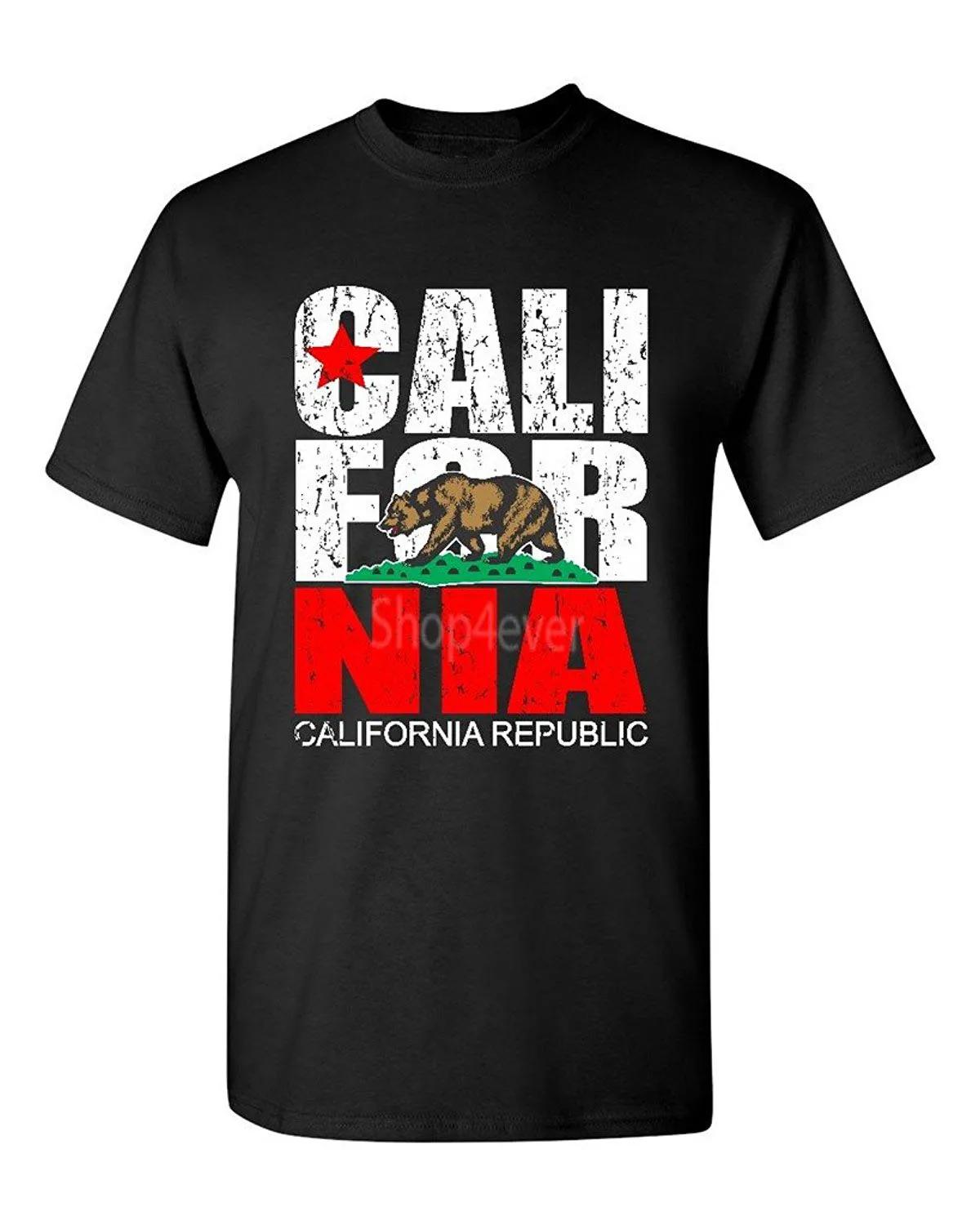 

California Republic Vintage State Flag TShirt 100 Cotton ONeck Summer Short Sleeve Casual Mens Tshirt Size S3XL S