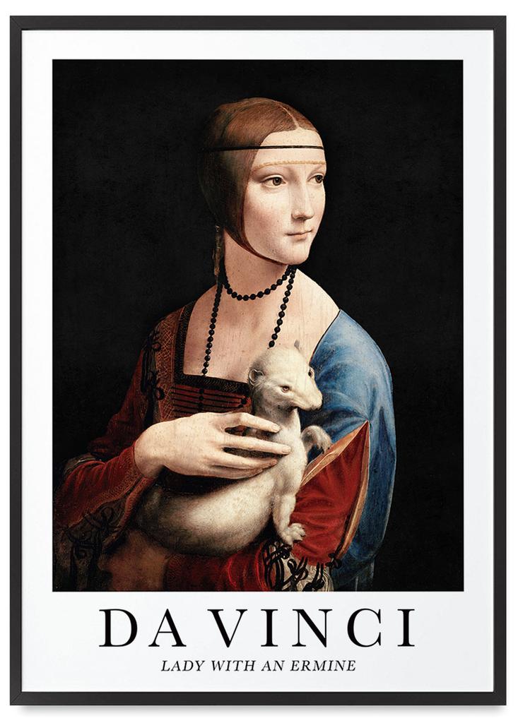Poster In Frame Leonardo Da Vinci Lady with an Ermine