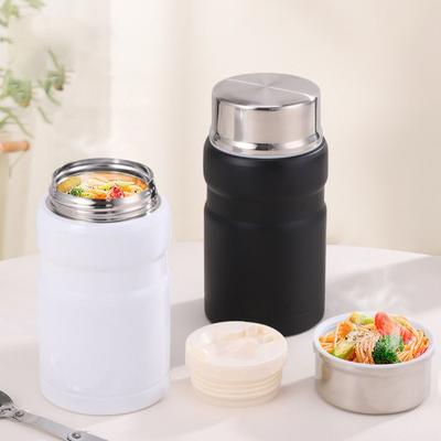 Edelstahl 750ml Thermos-Speisebehälter Große Kapazität Bruchsicher Isoliert Essensbehälter mit Löffel Suppentopf für Arbeiter