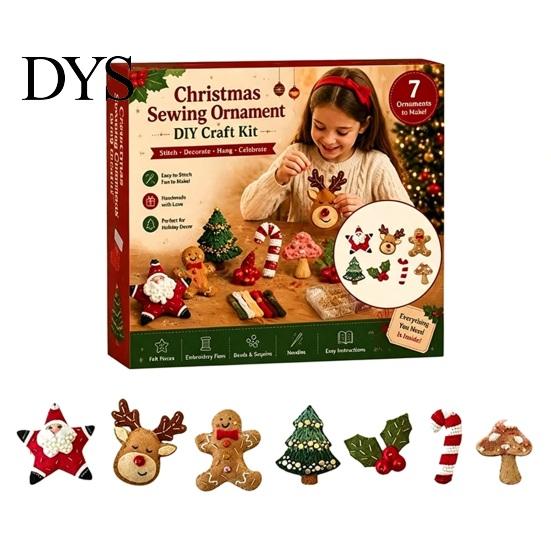 Embroidery Starter Set Christmas Felt Brooch Kit for Beginners, DIY Decorative Pins with Tools, Festive Crafting Tools Handmade Art Crafts Clothing